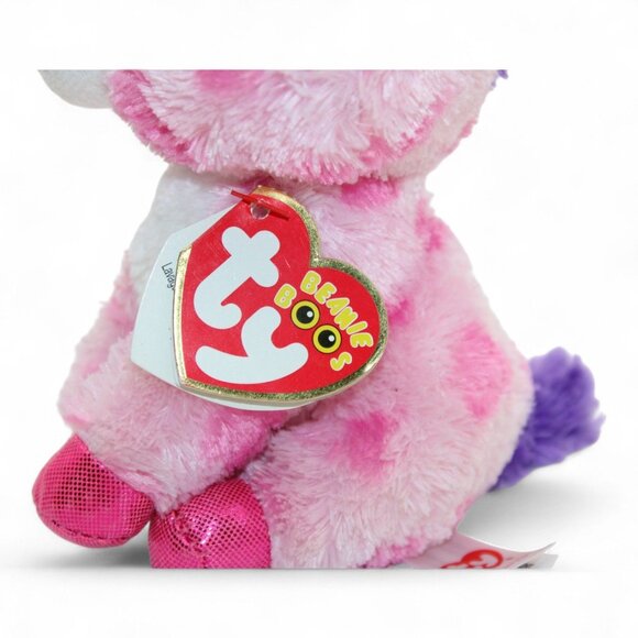 Ty Beanie Boos Sugar Pie Valentines Day Unicorn Plush 6" Pink & Purple Cute Coll - Picture 5 of 6